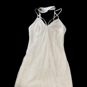 White choker lace dress